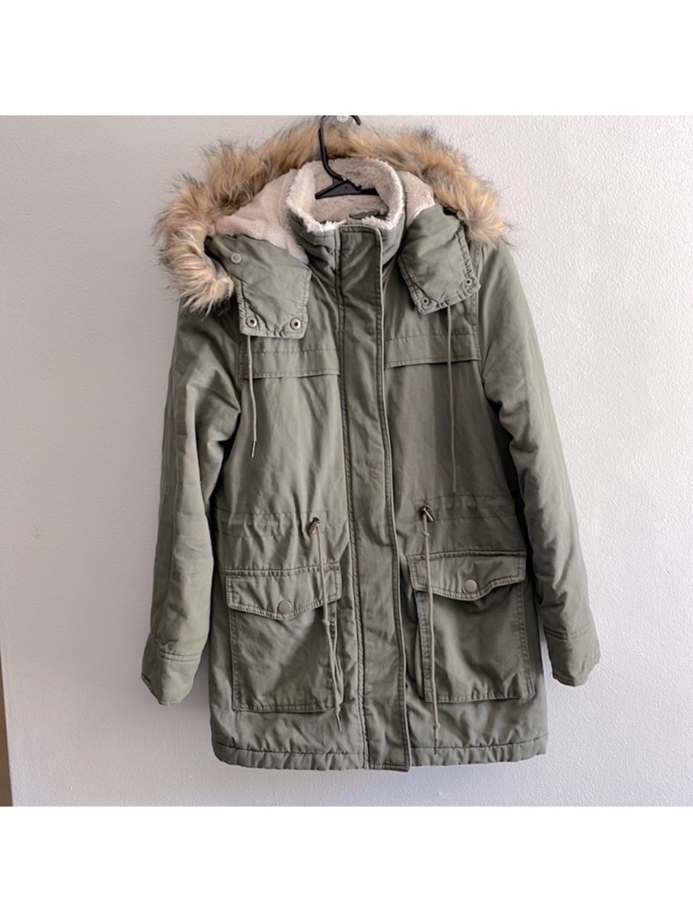 Aeropostale Olive Green Jacket with Faux Fur